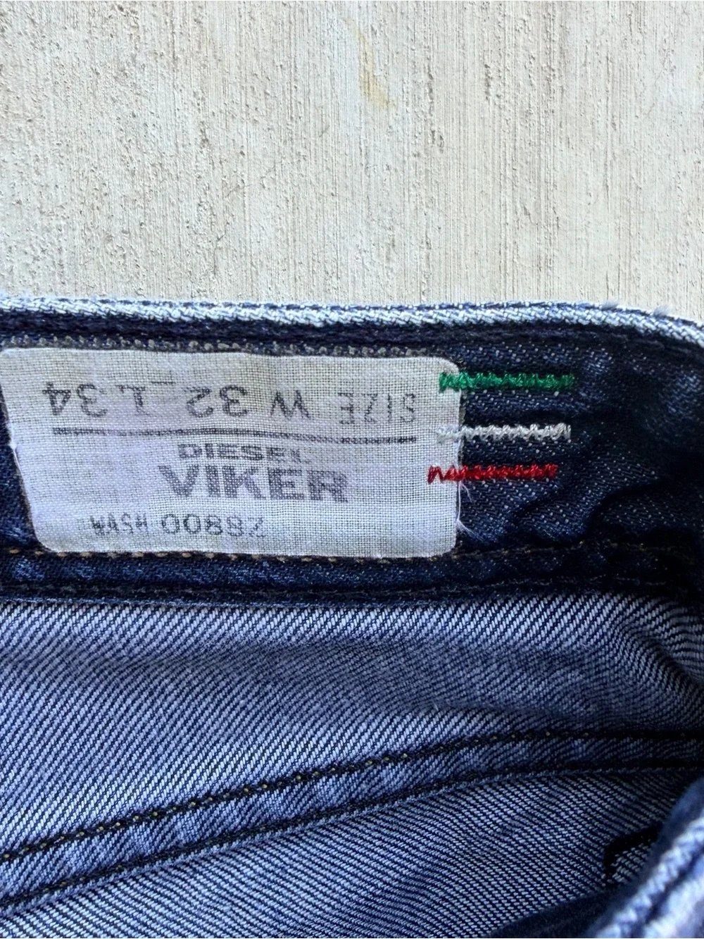 Diesel Viker Jeans Men Size 32x34 Straight Fit Made In Italy Wash 0089Z